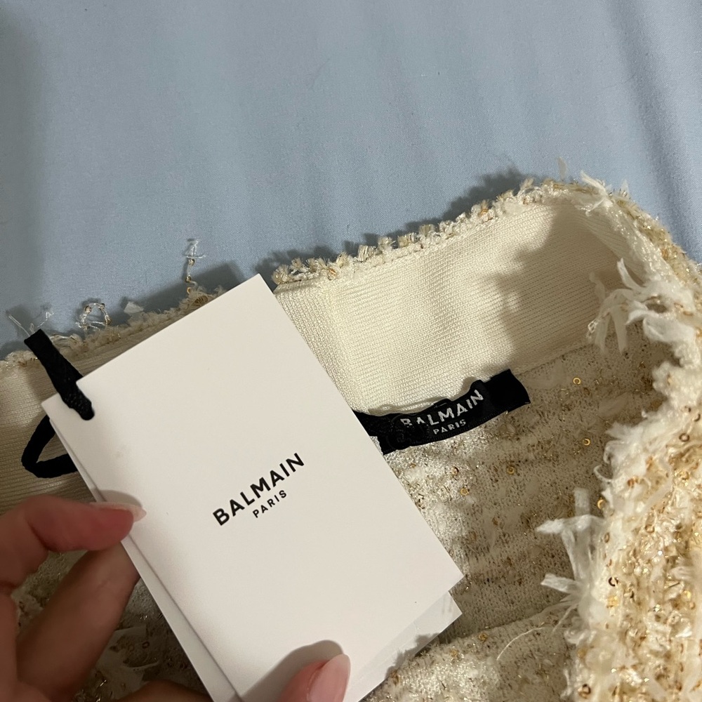 Balmain Beige Tweed Pencil Skirt - Picture 3 of 3